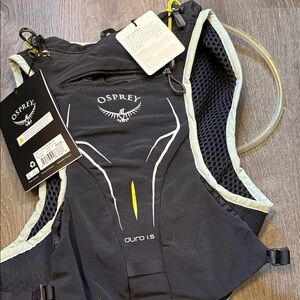 Osprey Duro 1.5 Black Hydration Vest with White and Yellow Accents